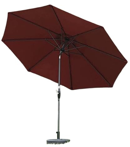 Parasol de terrasse avec support et poignée réglable - Structure robuste - Parfait pour les jardins, les cafés en plein air, les restaurants et les parcs - Parasol polyvalent pour balcons - 270 cm