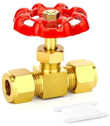 ERGAOBOY mässing kulventil avstängningsbrytare, 12 mm OD x 12 mm OD komprimering luftkompressor avstängningsventil för vatten olja gas