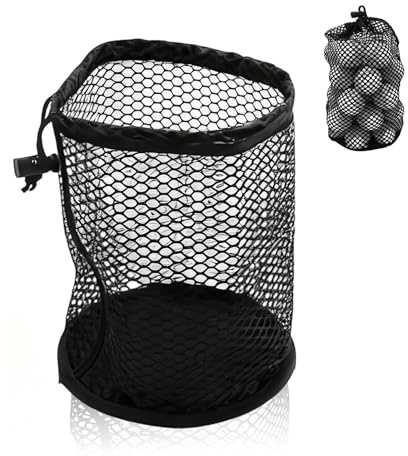 Valquzar Golf Ball Bag Large Capacity Golf Balls Storage Net Bag Nylon Rope Mesh with Drawstring Cord Lock Closure for Courses School Training Fitness Clubs Camping Traveling