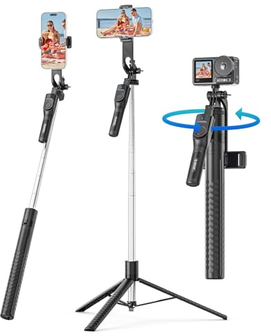 ORICO 75 Phone Tripod & Selfie Stick - 360° Rotatable Handle + Phone Holder for Multi-Angle Shooting, Wireless Remote, Extendable Stand for iPhone/Android/Camera/GoPro, Travel/Vlog/Recording - SPM190