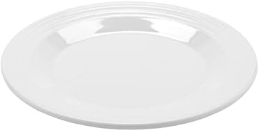 G.E.T. Enterprises White 7.5 Textured Rim Plate, Break Resistant Dishwasher Safe Melamine Plastic, Minski Collection PT-7-MN-W-EC (Pack of 4)