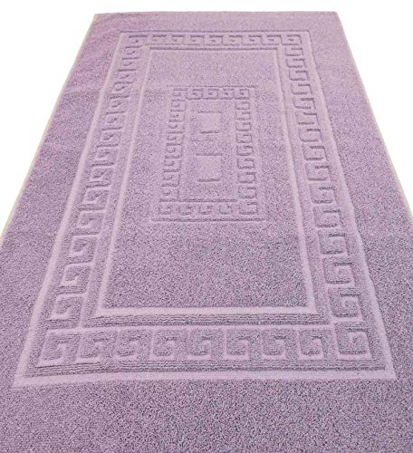 Casatessile Tappeto e Set da Bagno in Spugna con Rete Antiscivolo Torino Assorbente e Facile da Lavare - Lilla, 60x120 cm.