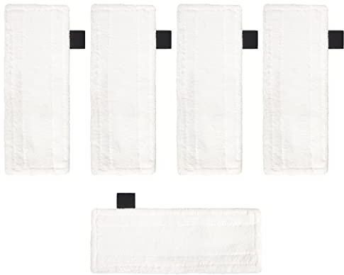 Beaface 5 Pack Microfibre Floor Cloth Pads Compatible with Karcher EasyFix SC2 SC3 SC4 SC5 Series Steam Cleaner, Steam Mop Replacement Pads Cleaner Accessories (White)