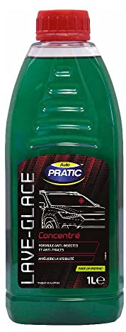 AUTO PRATIC Lave-Glace Concentré Pomme 1L – Nettoyant Pare-Brise Puissant, Anti-Traces d'Insectes, Parfum Frais
