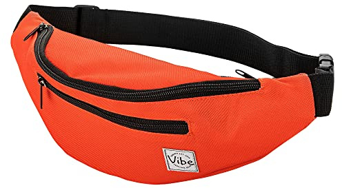 Vibe Bauchtasche Gürteltasche für Damen, Herren & Kinder (orange) - Fanny Pack Tasche, Hüfttasche, Handytasche für Festival, Party, Rave, Sport, Outdoor, Fitness, Fahrrad, Joggen