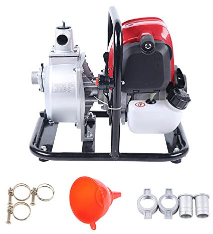 Bomba de agua de motor de gasolina, bomba de agua de 4 tiempos, 38 cc, 1,2 kw, 8000 l/h, 30 m, altura de extracción, bomba de agua sucia, bomba de transferencia de agua de 1 pulgada para riego,