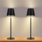 Homefire 2ER Lampada da tavolo senza fili a LED - Lampada da comodino ricaricabile con dimmerazione a sfioramento Lampada da tavolo nera IP54 USB ricaricabile per lampade da tavolo da comodino