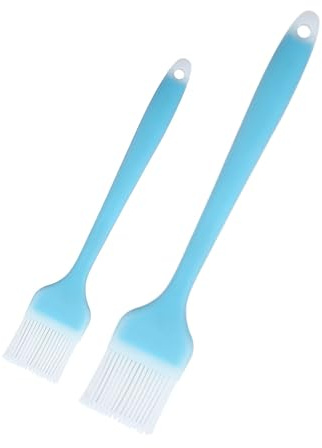 Konilaomu Pastry Brush Silicone Basting Brush for Cooking,2PCS 10+8 in Heat Resistant Food Brushes for Baking, Grilling, Cooking and Spreading Oil, Butter, BBQ Sauce, or Marinade (Blue)