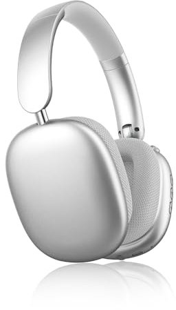 Sungive Casque Bluetooth 5.4 sans Fil avec Câble – Design Pliable avec Arceau Réglable, Audio Hi-FI,Réduction du Bruit,20 Heures en Veille – Compatible avec Smartphone, PC, Tablette.(Argent)