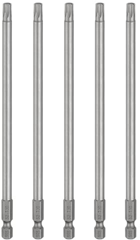 QUARKZMAN 5 stycken T30 Torx bits skruvmejsel bitsats 1/4 tum sexkantsskaft, 150 mm (1/4 tum) sexkantsskaft utan hål spets skruvmejsel borrbitar S2 stål för Torxskruvar