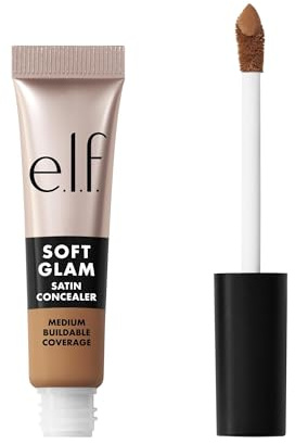 e.l.f. Soft Glam Satin Concealer, mittlere Deckkraft für Unreinheiten und Augenpartie, setzt sich nicht ab, langanhaltend, vegan und tierversuchsfrei, 40 Tan Warm