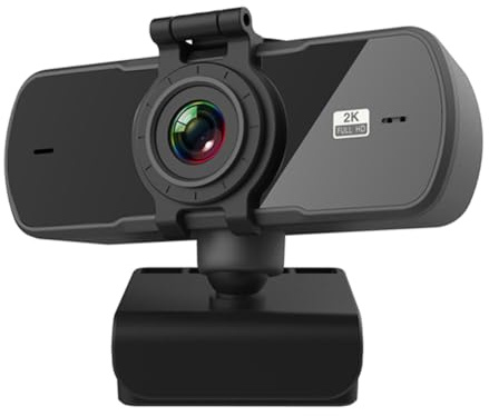 Staeekkzy Cámara Web 2K Full HD 1080P con Enfoque Automático y Micrófono, Cámara Web USB para PC, Computadora Portátil, Cámara Web de Escritorio