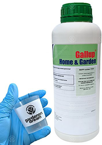 Gallup Home & Garden Glyphosate Weedkiller 1L + Free GardenersDream Cup & Gloves