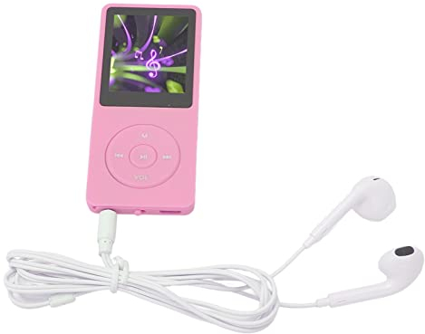 8 GB MP3 MP4 Player, Tragbarer Musik Player mit 1,8 Zoll TFT HD Bildschirm, Sportmusik Player mit Kopfhörer Zum Gehen/Joggen/Training, 64GB Erweiterbar, 30 Stunden (Rosa)