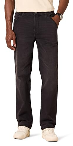 Amazon Essentials Jean de travail coupe décontractée pour homme, noir délavé, 81,3 x 76,2 cm (l x L)