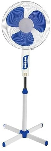 COSHANO Ventilador de pedestal de 16” Altura regulable 3 velocidades Motor silencioso Base estable Cabezal oscilante Rejilla de seguridad Gran caudal de aire emma
