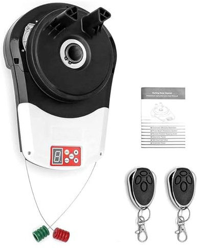 DWSSX Electric Garage Roller Door Opener Motor with 2 Remote, Auto Garage Roller Door Motor Gate Opener Roller Shutter Built-in Motor