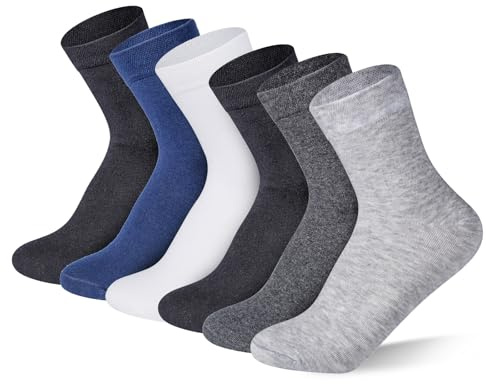 Soleeya 6 Pares Calcetines Hombre Algodon Finos 38-44, Suaves y Transpirable Calcetines Ejecutivos de Algodón Mujer Hombre Trabajo Deporte Casual (5 Colores)