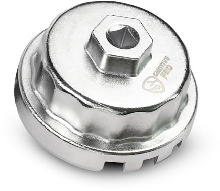 SMOTIVEPRO 64mm 14-Flute Toyota Oil Filter Wrench - Heavy Duty Cap Style Oil Filter Removal Tool Compatible with Camry, Lexus, Tundra, 4Runner, Highlander, RAV4 and More with 2.5L to 5.7L Engines