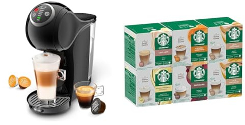 NESCAFÉ Dolce Gusto Genio S Plus automatische Kaffeemaschine in Schwarz, Starter-Kit inklusive 6 Packungen STARBUCKS by NESCAFÉ Dolce Gusto Kaffeekapseln