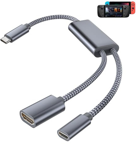 Basesailor USB C to HDMI Adapter,Type C to 4K HDMI with 100W PD Charger Multiport Converter,Compatible with Nintendo Switch,Steam Deck,iPhone 17 16 15,MacBook,iPad,Samsung S25 and Display Mode Devices