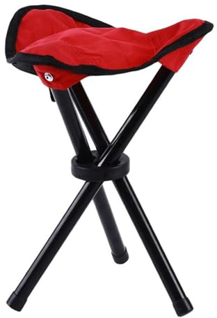 Silla de trípode plegable portátil de 30,5 cm de altura, taburete plegable con 3 patas para playa, camping, actividades al aire libre, campamento