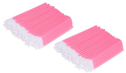 Alaoo 100 stycken läppborstar, sminkpensel, läppstift stavapplikator, pensel läppglans concealer för perfekt läppmakeup, rosa
