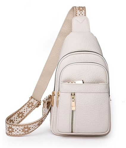 kaGeneric267.13- Wbougisay Crossbody väska dam relevant crossbody väska vokat anti-stöld crossbody väskor för kvinnor daglig resväska stor dam (vit, en storlek)