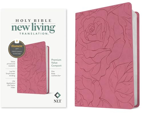 NLT Premium Value Compact Bible, Filament Enabled (Leatherlike, Pink Rose): New Living Translation, Pink Rose, Leatherlike, Premium Value Compact, Filament Enabled