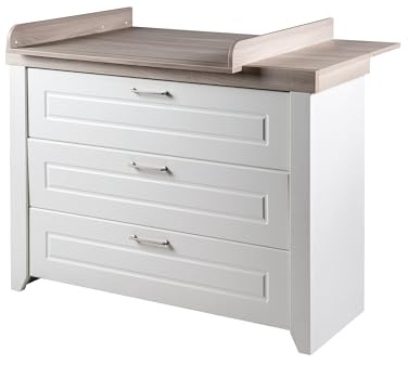 roba Wickelkommode mit Wickelansatz 'Felicia' mit Soft-Close, 3 Schubladen, Wickelhöhe 90 cm