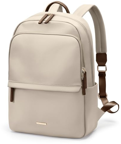 GOLF SUPAGS Mochila para ordenador portátil para mujer, bolsa delgada para ordenador, viaje, universidad, bolso, mochila escolar, se adapta a portátiles de 15,6 pulgadas (albaricoque)
