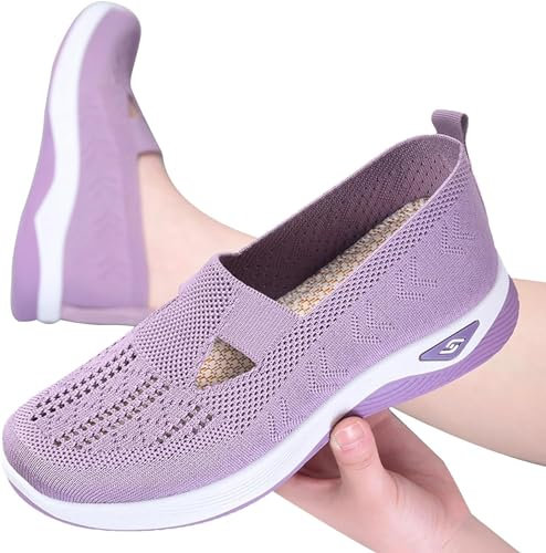 Stafeny Chaussures orthopédiques pour Femme | Chaussures sans Lacets Mains Libres | Randonnée en Plein air pour Femme (Violet Clair, Adulte, Femme, 38, Numérique, Système Taille Chaussures EU, Moyen)
