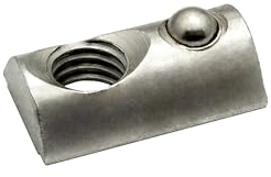 Edelstahl Nutenstein mit Federkugel und Steg M8 Nut 8 für Aluprofil 40-er - 10 Stück