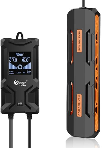 hygger Chauffage Aquarium, 400W Submersible Chauffage pour Aquarium avec Contrôleur Affichage Numérique LCD Intelligent Et Protection Arrêt Automatique pour Réservoir Eau Douce Et Salée de 152-302L