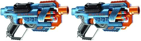 Nerf Elite 2.0 Commander RD-6, Blaster à Fléchettes en Mousse avec Barillet Rotatif et 12 Fléchettes, Jouet pour Enfants, Filles et Garçons dès 8 Ans (Lot de 2)
