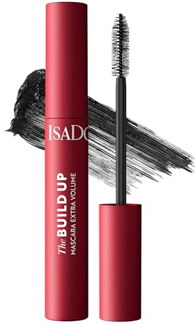 IsaDora The Build Up Mascara Extra Volume – Bietet aufbaubares, sofortiges Volumen und Definition – Wischfeste braun Mascara, veganes Make-up, tierversuchsfrei, parfümfrei (02 Dark Brown)