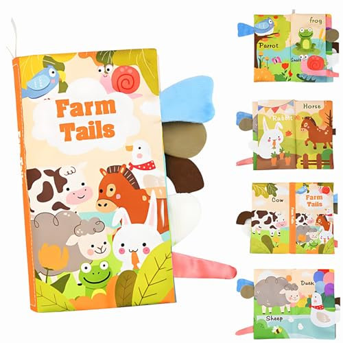 Babybuch Baby Spielzeug 0 3 6 Monate, 3D Bilderbuch Stoffbücher Fühlbuch Knisterbuch Spielzeug, für frühe BildungBaby Bücher, Monate Lernspielzeuge Quiet Book Geschenk für Neugeborene(DschungeltiereNu