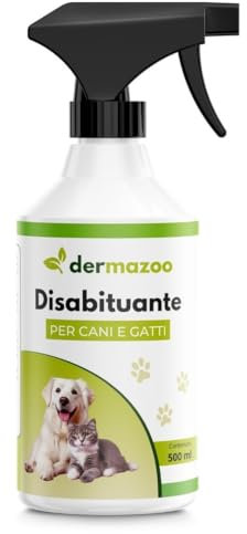 Dermazoo Disabituante Gatti e Cani, Educativo Anti Urina Cane e Gatto 500ml, con Citronella e Geraniolo, Repellente per Gatti e Disabituante per Cani con Effetto Barriera, Pronto all'Uso Made in Italy