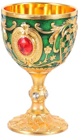 PRETYZOOM Elegante Cáliz Europeo Vintage Medieval, Copa De De Metal Retro, Copa De Vino Decorativa, Copa De Agua para Uso Ceremonial De Halloween.