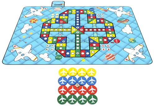 Tappetino da gioco per bambini all'aperto, impermeabile, coperta da picnic, tappetino a scacchi, portatile, pieghevole, 3 strati, gioco da tavolo per bambini, per campeggio, picnic, spiaggia, festival