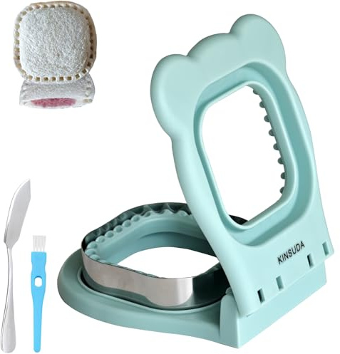 KINSUDA Square Sandwich Cutter and Sealer, Pocket PBJ/Sandwich Maker(3.7Cutting Diameter )- BPA-Free & Dishwasher Safe, Kid-Friendly for Breakfast/Lunchboxes, Easy-to-Use for Boys & Girls