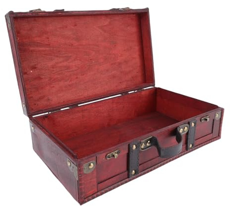 Asixxsix Valigia di Cartone,Scatole Portaoggetti Decorative retrò Eleganti e Leggere Baule Portaoggetti Versatile in Pelle Vintage con Maniglia per Decorazioni Centrotavola per Foto