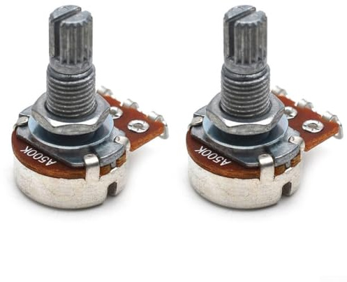 Guitar Building Essentials Paire de potentiomètres normalisés chacun équipé d'une longueur de tige fonctionnelle d'environ 18 mm (A500K)