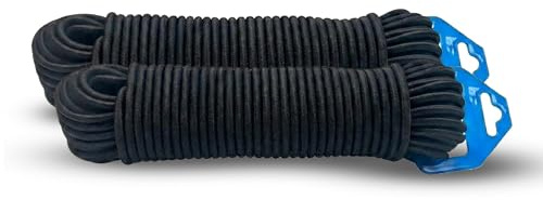 Corda Elastica in Lattice DOJA Barcelona - Ø 6mm - 15m - Pack 2 - Resistente, Cordino Facile da Usare, Corda Elastica per Teloni, Versatilità d’uso in Campeggio, Cavo Teso Multiuso per Esterni