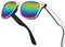 iceBoo Sunglasses Mens Womens lightweight Plastic frame vintage style unisex classic (White & Black Frame Rainbow outer Lens (W7938))