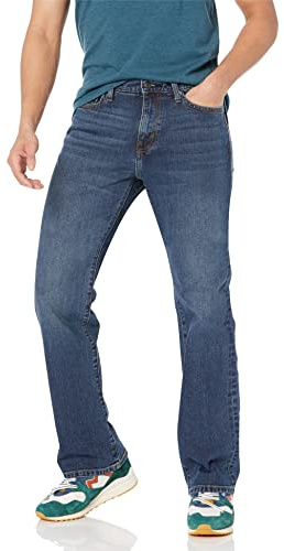 Amazon Essentials Men's Straight-Fit Bootcut Jeans - Discontinued Colours, Medium Wash, 34W / 32L