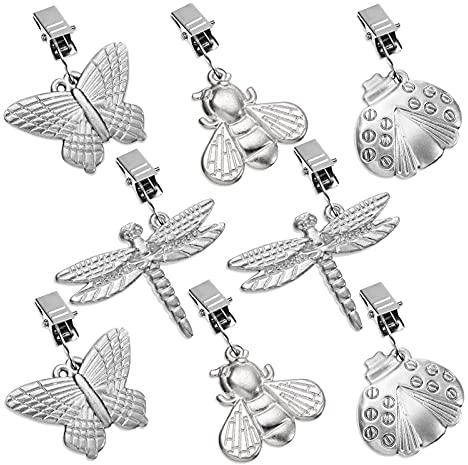 Tischdeckenbeschwerer,8 Stück Tischdecke Gewichte Edelstahl,Tischdeckenbeschwerer mit Clips,Tischtuchgewichte Schmetterling,Tischtuchklammer Outdoor