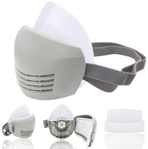 Prassia Staubschutzmaske Atemschutzmaske, Wiederverwendbare Staubmasken Atemschutz Feinstaub Kleine(10 Stück) für Lackieren,Staub,Partikel,Maschinenpolieren