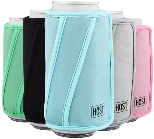 HOST Insta-Chill Slim Can Cooler, flessibile e congelabile per lattine da 340 ml Slim, colore azzurro ghiaccio