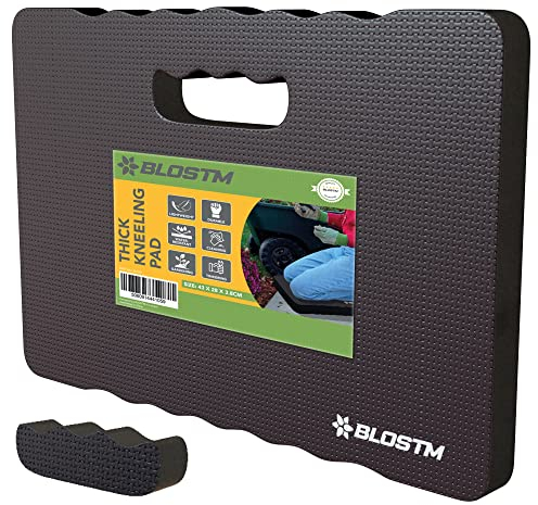 BLOSTM Tapis de Genoux Extra Épais pour Le Jardinage - Grand Coussin de Genoux en Mousse Noire, Protection pour Genoux Résistante à l'eau avec 2 Textures pour Le Travail, Le Yoga, Le Bain de Bébé